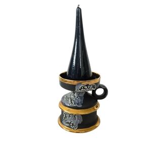 Cherish Porcelain Candle Holder With Candle Abstract Handpainted